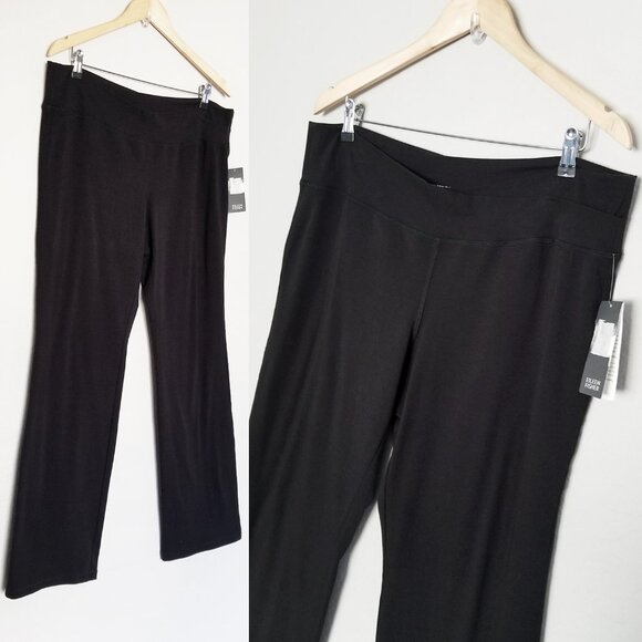 NEW Eileen Fisher Organic Cotton Stretch Jersey V Waist Slim Flared Pull On Pant - Picture 2 of 14